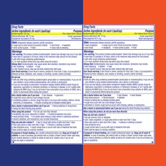Vicks NyQuil Ultra liquicaps bottle back with usage details for nighttime relief.