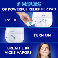 Twenty-pack Vicks VapoPads for up to 160 hours of soothing relief.