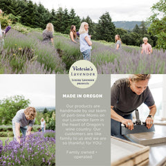 Handcrafted small-batch lavender diffuser oil from Victoria's Lavender.
