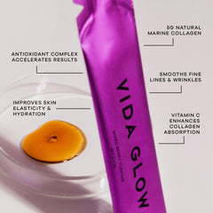 Vida Glow Collagen Liquid Advance berry-glass ready-to-drink beauty support