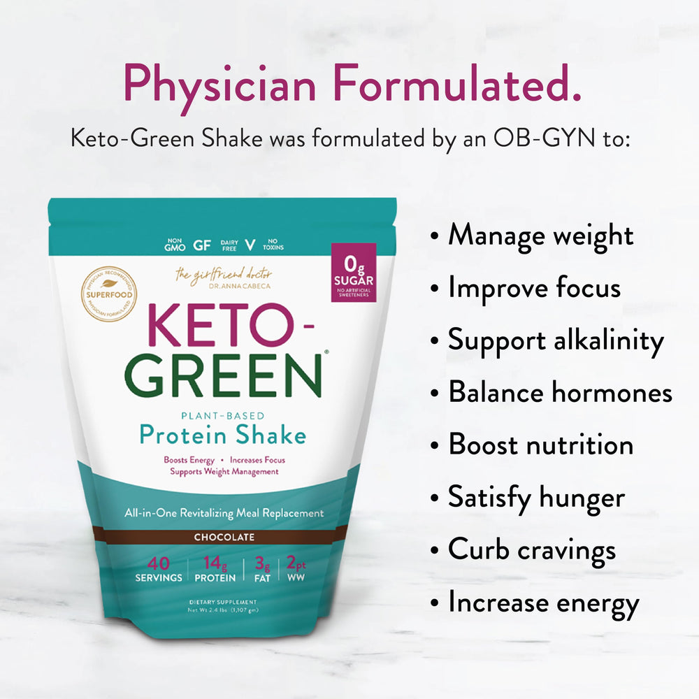 Vidapura Keto-Green Shake nutrition facts panel emphasizing keto-friendly macros.
