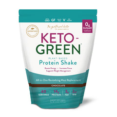 Vidapura Keto-Green Protein Shake tub with chocolate flavor for daily vegan nutrition.