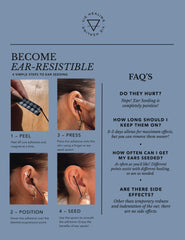Vie Healing gold ear seeds spoon and kit for easy application.