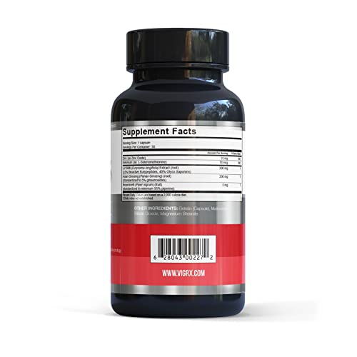 VigRX Fertility Factor 5 ingredient list close-up highlighting natural components.