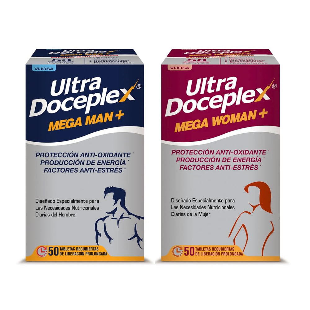 VIJOSA Ultra Doceplex Mega Man bottle for steady daily energy support.