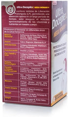 VIJOSA Ultra Doceplex Mega Man dosage chart illustrating intake guidance.