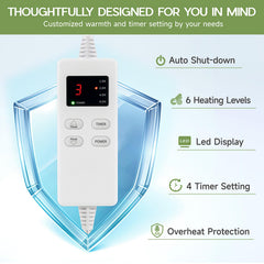 Vilicert heating pad ultra-soft cover providing skin-friendly touch