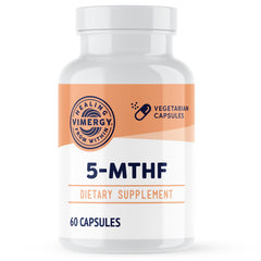 Vimergy 5-MTHF bottle pour shows easy daily folate and B12 support.