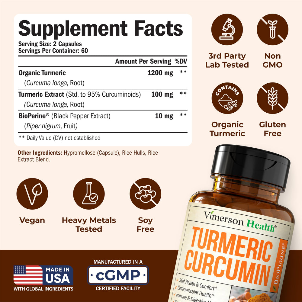 Vimerson Health bio-perine black pepper extract label for enhanced absorption.