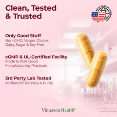 Vimerson Health black pepper extract bottle; enhances turmeric absorption