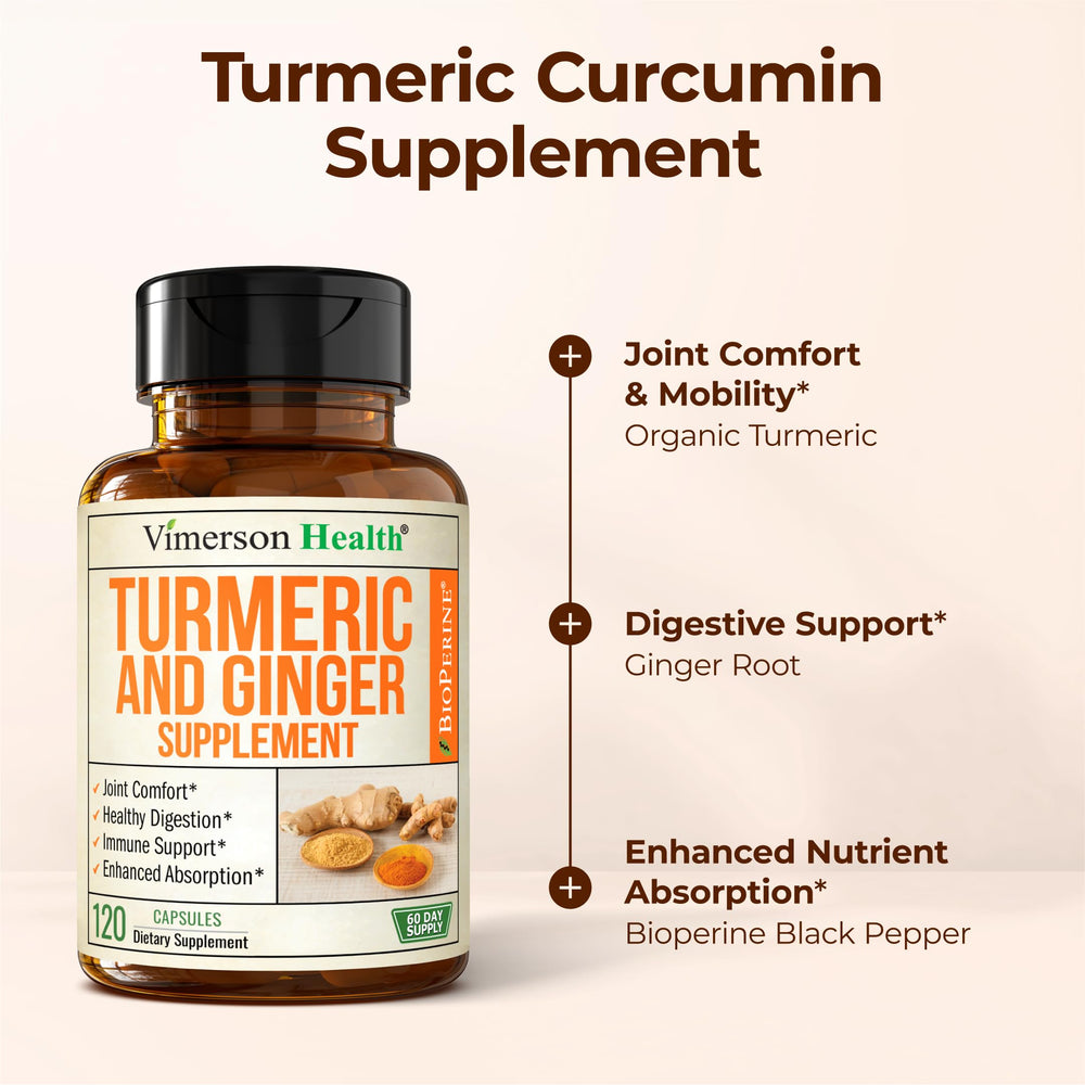 Vimerson Health ginger root image conveys digestive comfort and balance