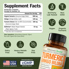Vimerson Health packaging label highlights vegan, non-GMO formula