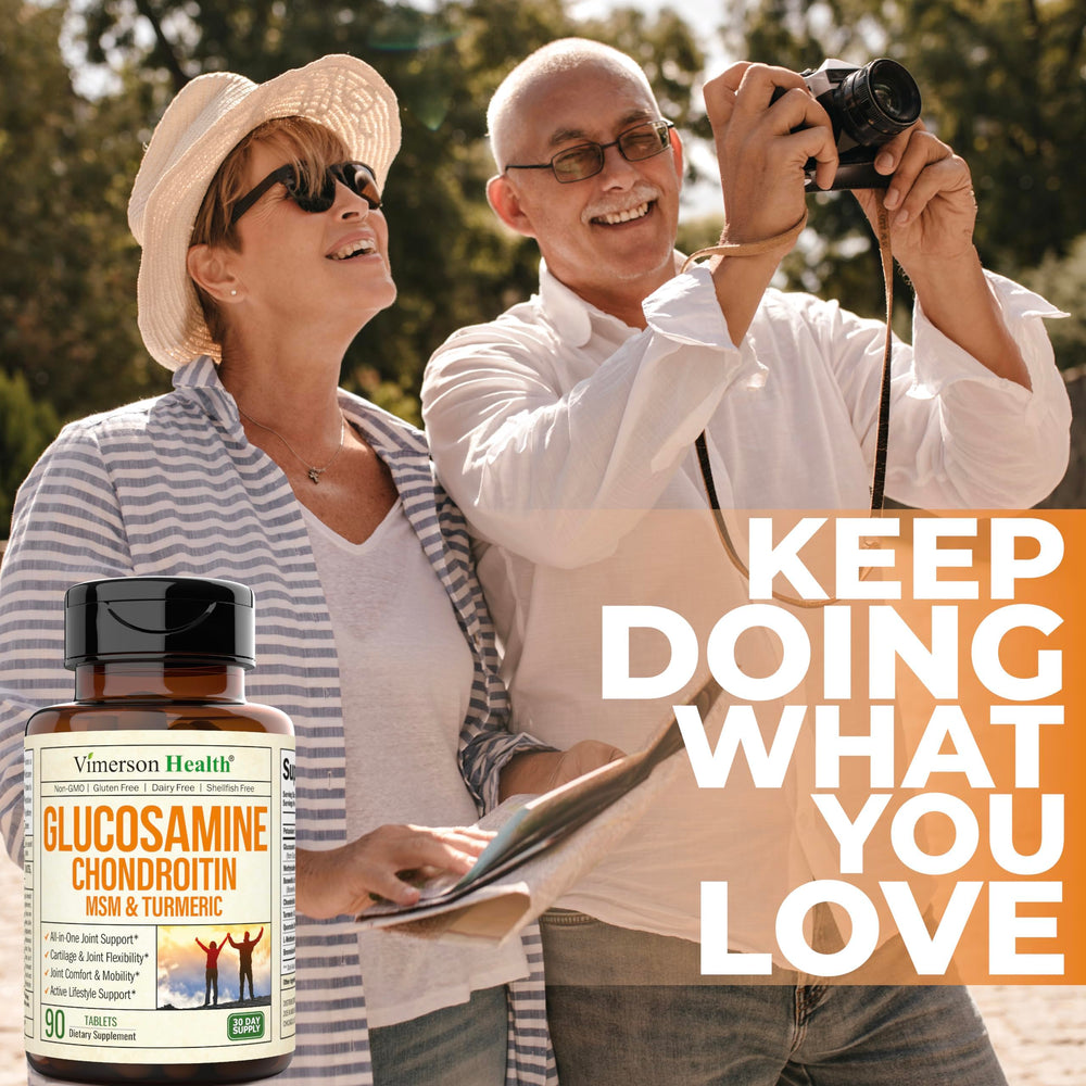 Vimerson Health Glucosamine non-GMO label targets health-conscious shoppers seeking purity.