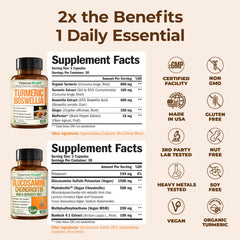 Vimerson Health Turmeric Boswellia Ginger bottle label highlights anti inflammatory support