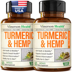 Vimerson Health turmeric curcumin 2-pack bottle supports joint comfort.