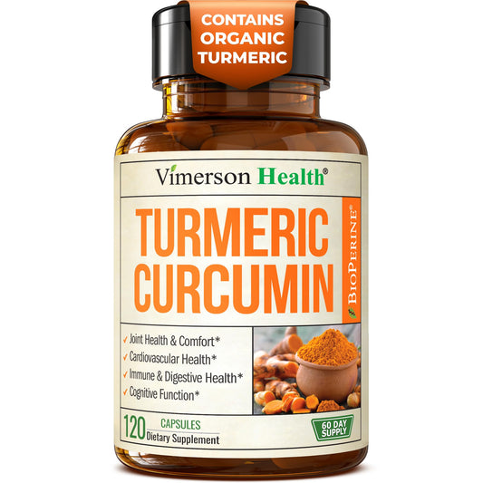 Vimerson Health turmeric-curcumin bottle for easy daily joint support.