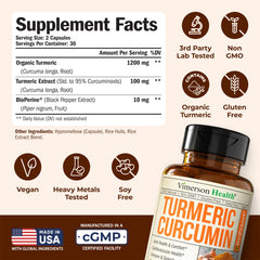 Vimerson Health capsules inside the bottle ready for daily joint support.