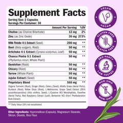 Vimerson Health vegan liver cleanse capsules close-up highlighting vegan capsule design