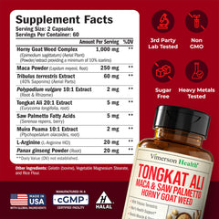Vimerson Health HornyGoatWeed capsules emphasize drive and performance.