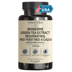 VINATURA Berberine HCL with Ceylon Cinnamon bottle for daily wellness support