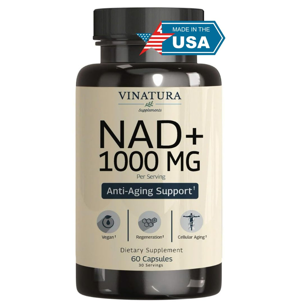 VINATURA NAD 1000mg bottle for daily energy support.