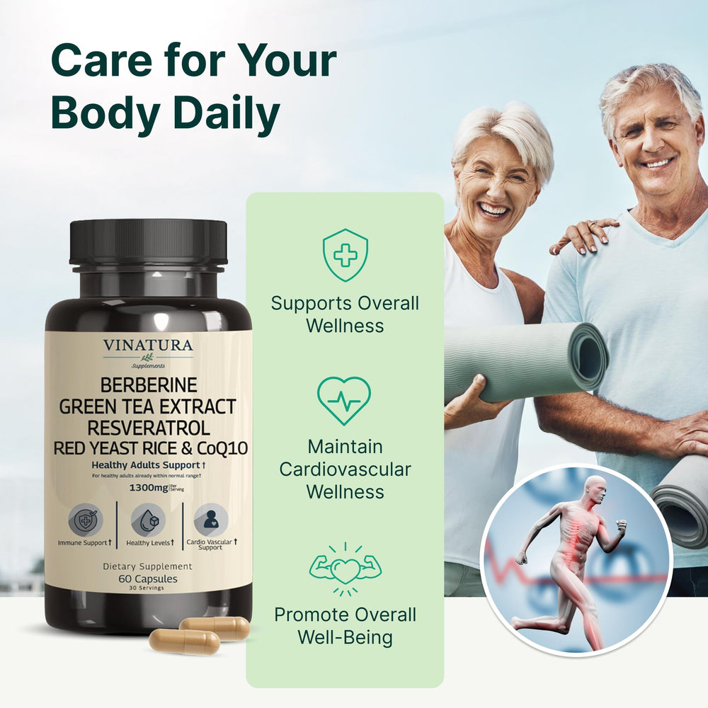 VINATURA Resveratrol with magnesium glycinate, zinc glycinate, and chromium picolinate bottle