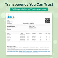VINATURA third-party tested in USA label communicates product purity