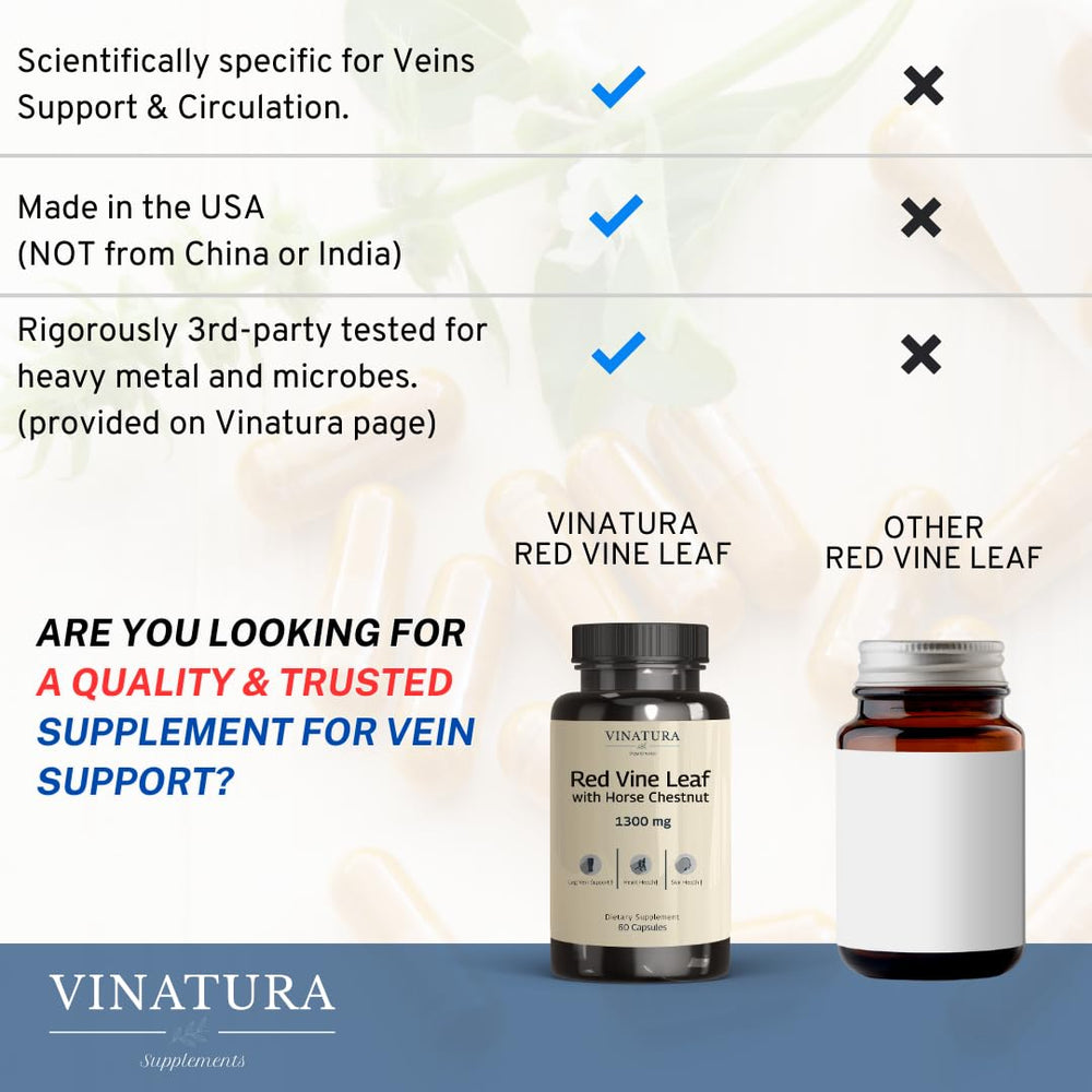 VINATURA vegan capsules packaging showcases 100% plant-based capsules.