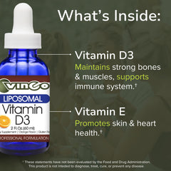 Vinco label emphasizes gluten-free and vegetarian formulation for easy use.