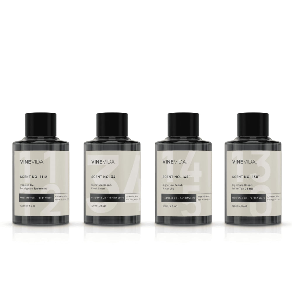 VINEVIDA Clean Collection Fresh Linen diffuser oil bottle delivering crisp spa-like freshness