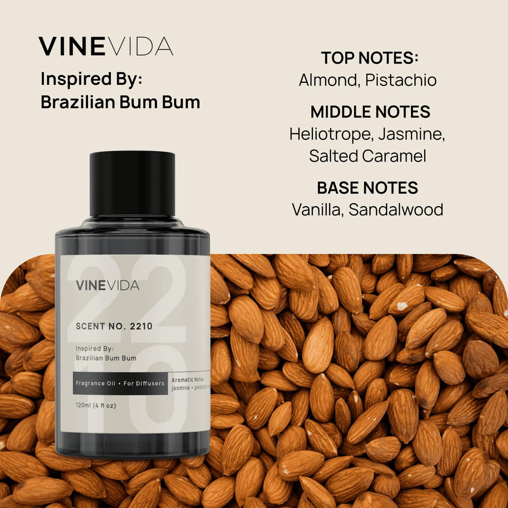 VINEVIDA Caribbean Breeze diffuser oil bottle evokes island escape scents.