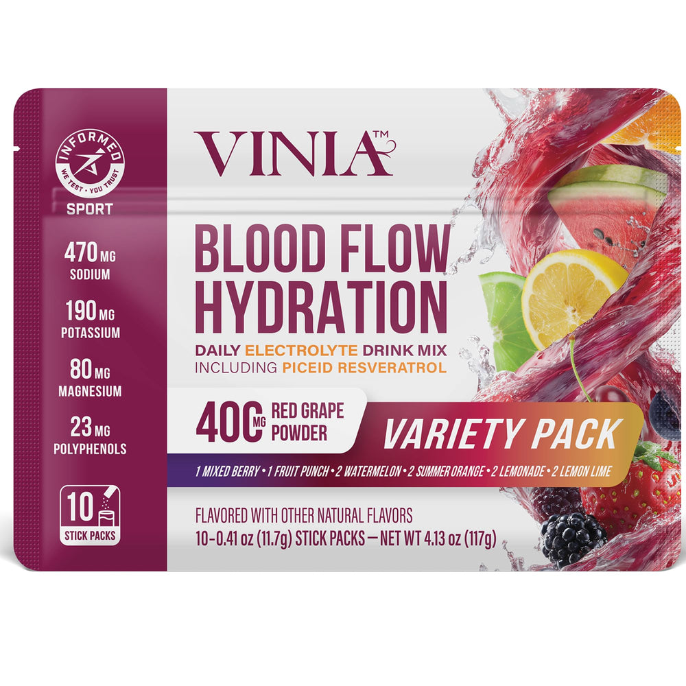 Vinia sampler package front view for on-the-go hydration.