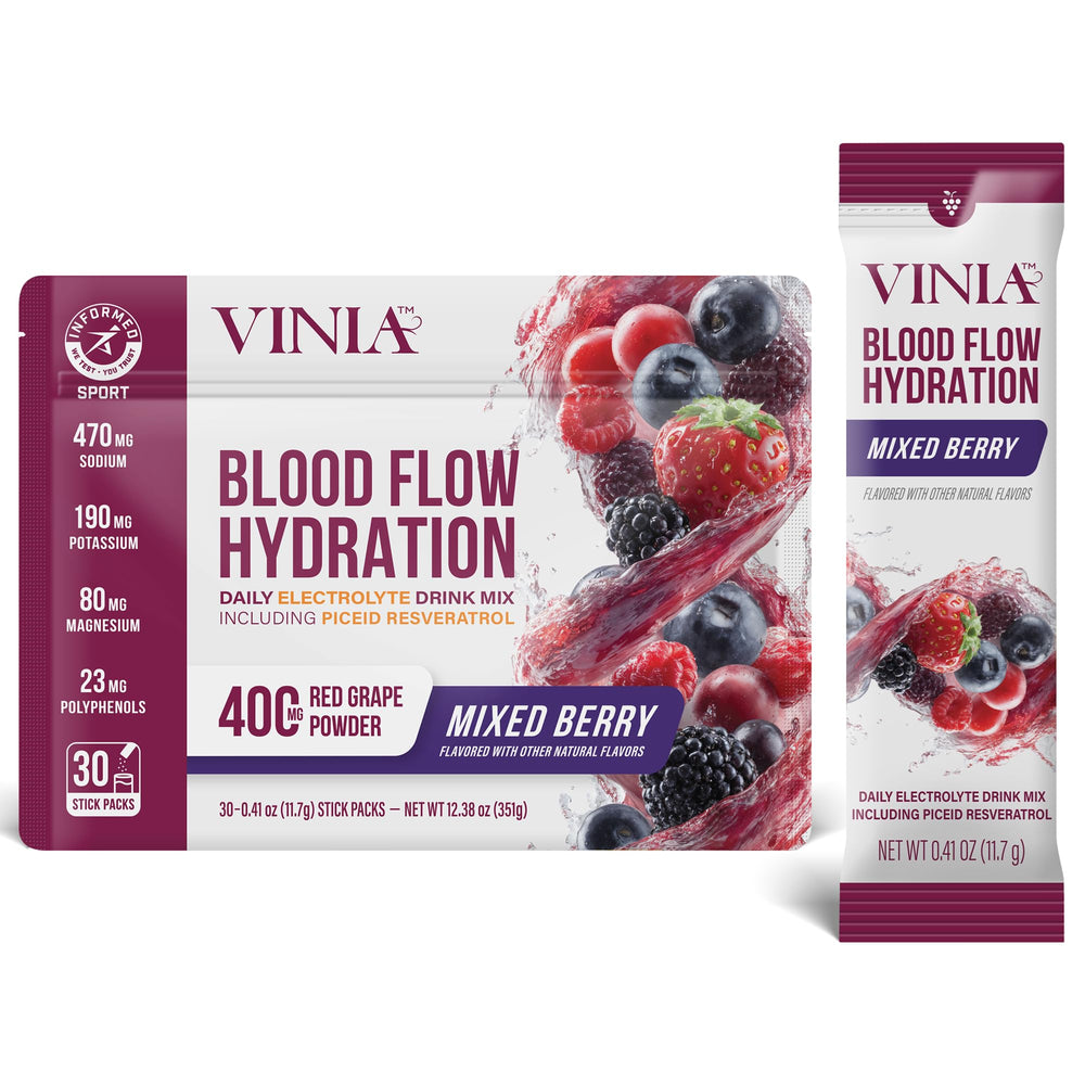 VINIA resveratrol electrolyte stick dissolve for quick hydration during workouts