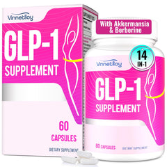 VINNETLLOY GLP-1 bottle with 60 capsules supports balanced GLP-1 and digestion.