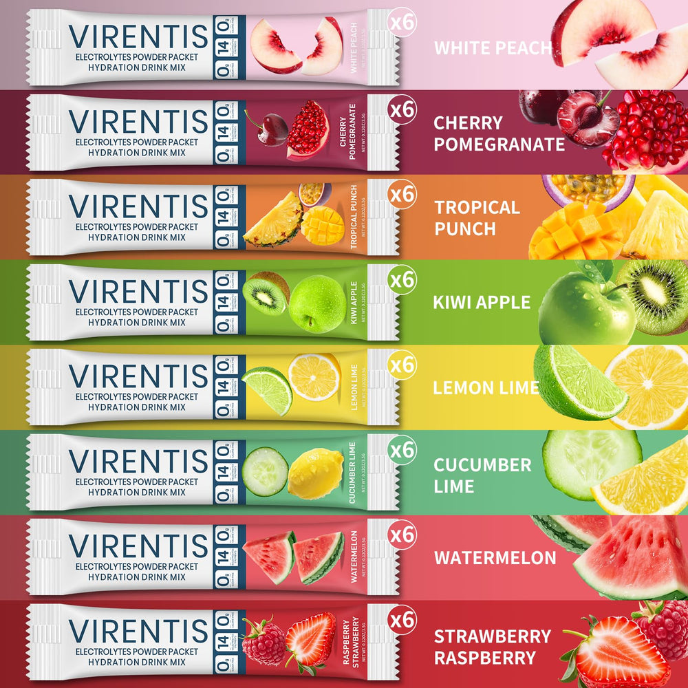 VIRENTIS zero-calorie sugar-free hydration formula for everyday use