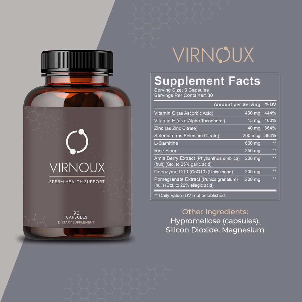 Virnoux zinc and selenium nutrients for healthy sperm production