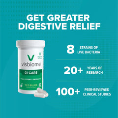 Visbiome GI Care insulated cooler packaging preserves potency during cold shipping.