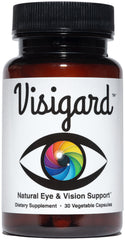 Visigard eye health bottle ready for daily, non-GMO supplement routine.