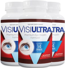 VisiUltra eye health bottle front with 60 capsules for daily visual support.