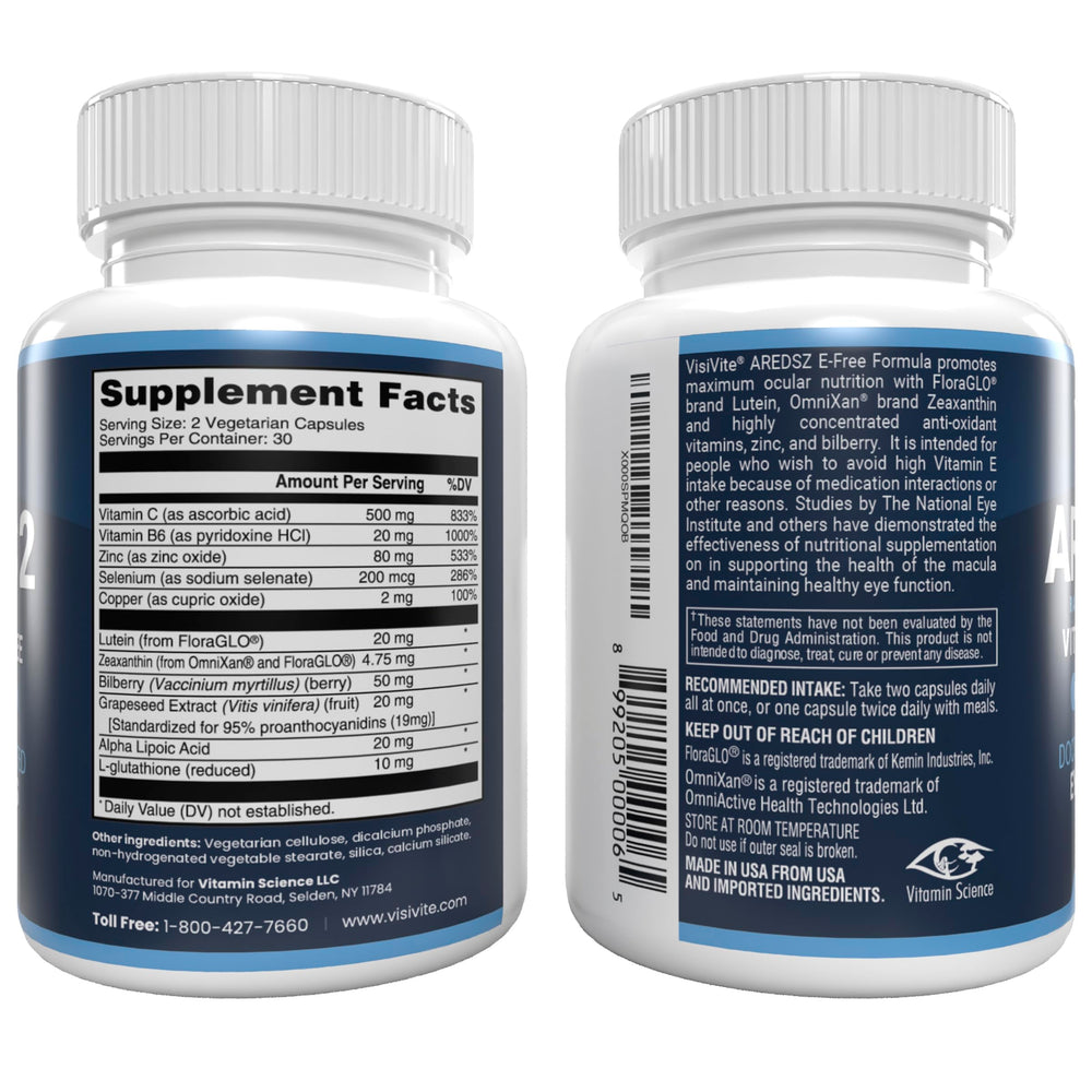 VisiVite 60 capsules per bottle for daily use.