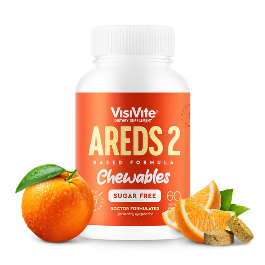 VisiVite AREDS 2 sugar-free tablet bottle supports daily eye nutrition