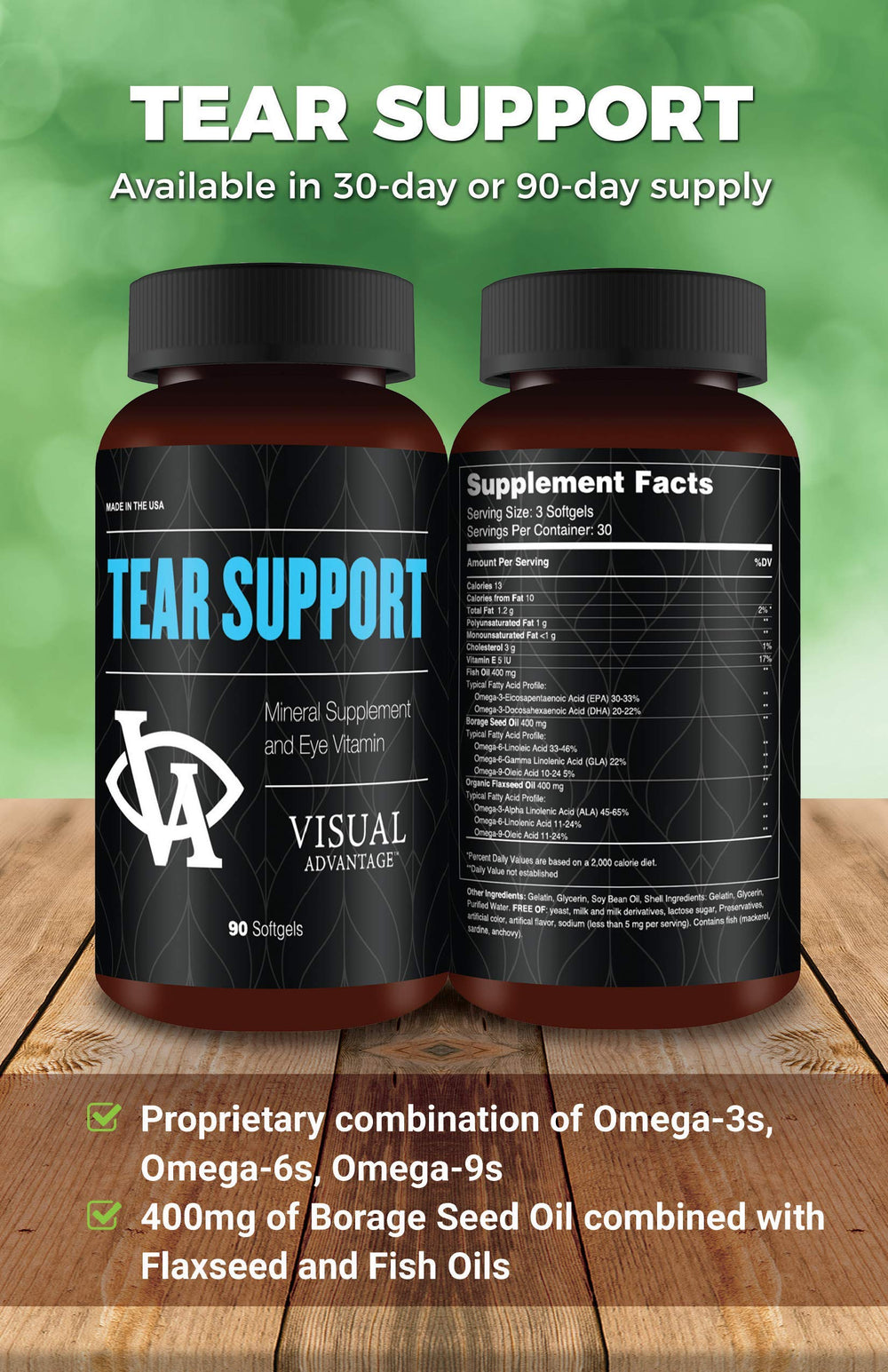 Visual Advantage gluten free non GMO packaging on shelf