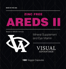 Visual Advantage label detail highlights GMP quality and ingredients.