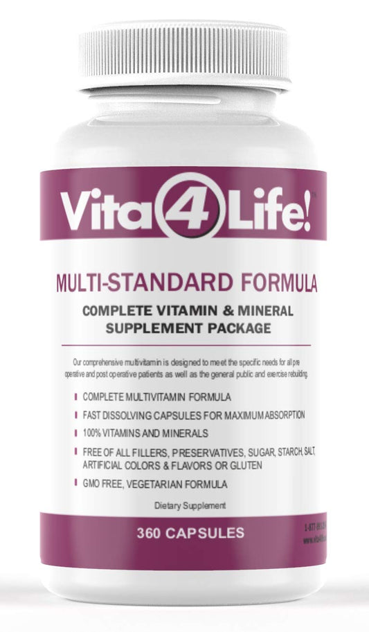 Vita4Life Multi-Standard bottle front view for complete vitamin and mineral support