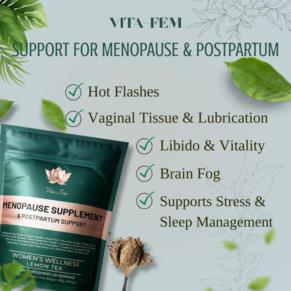 Vita-Fem night sleep scene promotes restful nights with a single daily sachet.