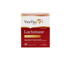 Vita Flex Lactanase packet open, showcasing convenient energy support for athletic horses.