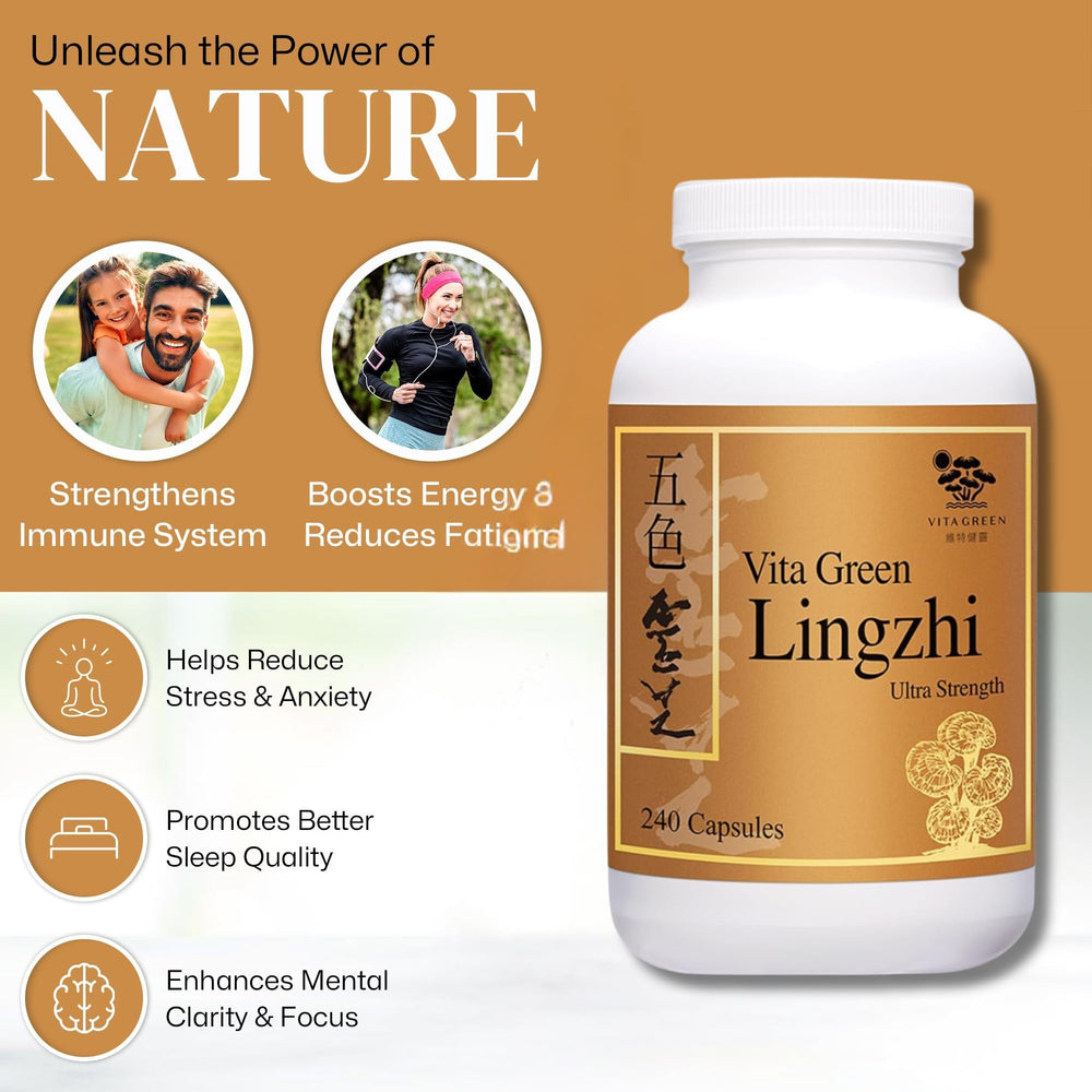 Vita Green capsules poured into hand for easy dosing