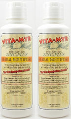 VITA-MYR natural mouthwash 2-pack bottle, refreshing herbal formula for daily oral care