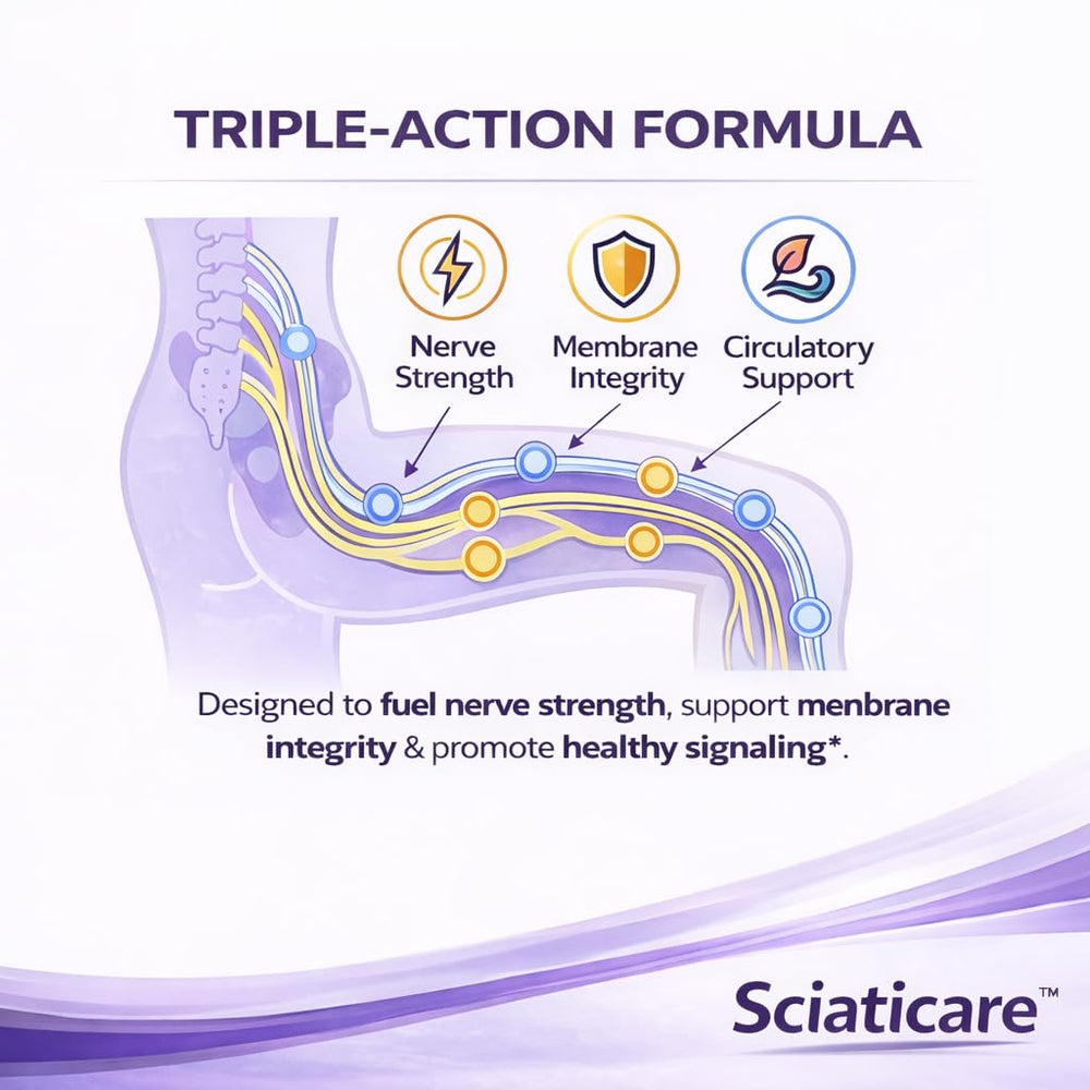 Dosing guidance card included with Sciaticare box to help structure daily intake