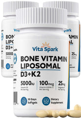 Vita Spark D3 K2 liposomal bottle front for daily bone support.